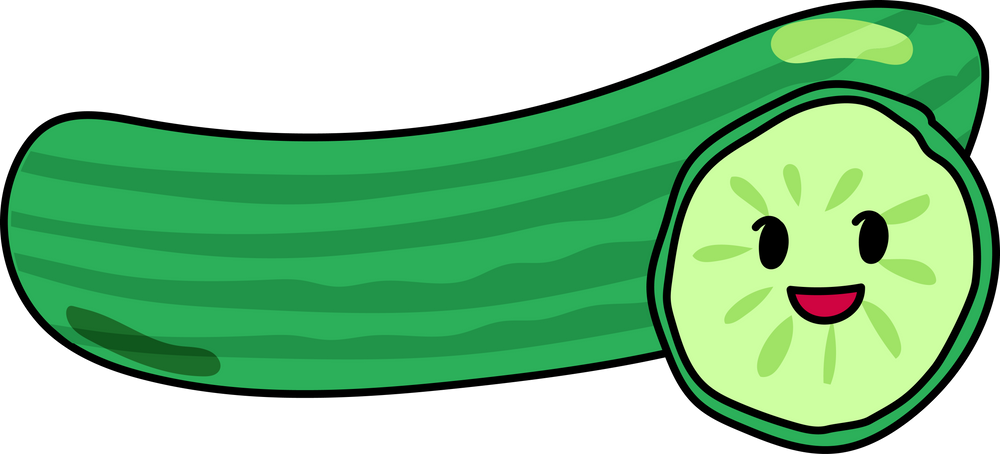 cucumber kawaii vegetable funny food clipart
